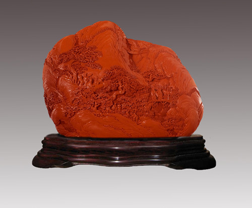 1523438678100169.jpg 《东山对弈图》剔红摆件-张来喜工作室提供.jpg